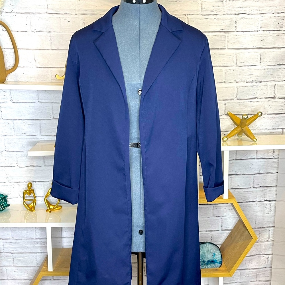 Navy Blue Long Blazer